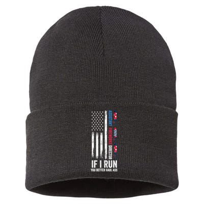 Assistant Fireworks Director 4th Of July Sustainable Knit Beanie