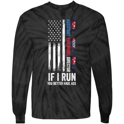 Assistant Fireworks Director 4th Of July Tie-Dye Long Sleeve Shirt