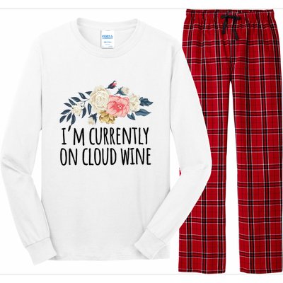 Art Floral Drawing Funny IM Currently On Cloud Wine Long Sleeve Pajama Set