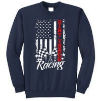 American Flag Dirt Track Racing Car Bike Driver Back Print Sweatshirt