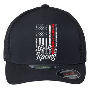 American Flag Dirt Track Racing Car Bike Driver Racer Gift Flexfit Unipanel Trucker Cap