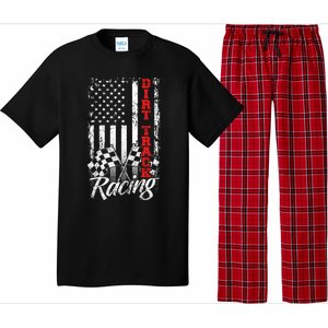 American Flag Dirt Track Racing Car Bike Driver Racer Gift Pajama Set