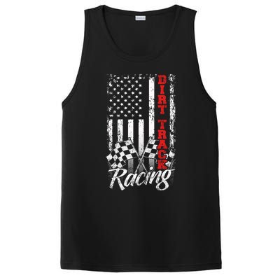 American Flag Dirt Track Racing Car Bike Driver Racer Gift PosiCharge Competitor Tank