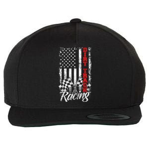 American Flag Dirt Track Racing Car Bike Driver Racer Gift Wool Snapback Cap