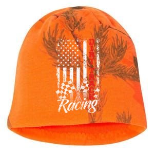 American Flag Dirt Track Racing Car Bike Driver Racer Gift Kati - Camo Knit Beanie