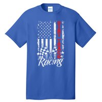 American Flag Dirt Track Racing Car Bike Driver Racer Gift Tall T-Shirt