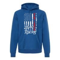 American Flag Dirt Track Racing Car Bike Driver Racer Gift Premium Hoodie