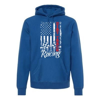 American Flag Dirt Track Racing Car Bike Driver Racer Gift Premium Hoodie