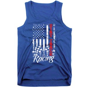 American Flag Dirt Track Racing Car Bike Driver Racer Gift Tank Top