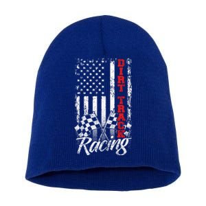 American Flag Dirt Track Racing Car Bike Driver Racer Gift Short Acrylic Beanie