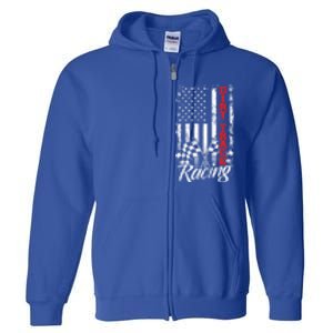 American Flag Dirt Track Racing Car Bike Driver Racer Gift Full Zip Hoodie