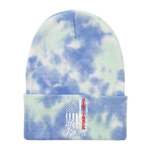 American Flag Dirt Track Racing Car Bike Driver Racer Gift Tie Dye 12in Knit Beanie