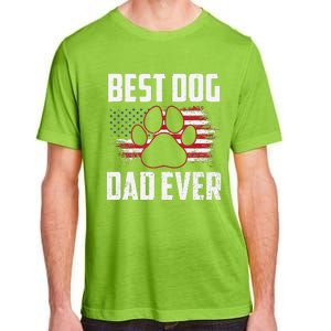 American Flag Dog Dad Owner Best Dog Dad Ever Fathers Day Adult ChromaSoft Performance T-Shirt