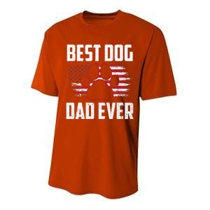 American Flag Dog Dad Owner Best Dog Dad Ever Fathers Day Performance Sprint T-Shirt