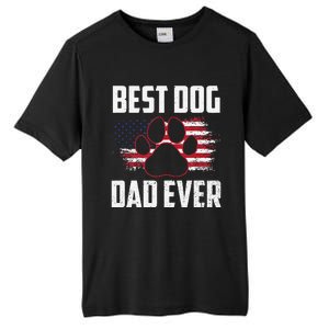 American Flag Dog Dad Owner Best Dog Dad Ever Fathers Day Tall Fusion ChromaSoft Performance T-Shirt