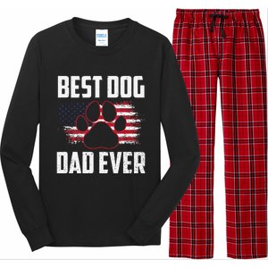 American Flag Dog Dad Owner Best Dog Dad Ever Fathers Day Long Sleeve Pajama Set