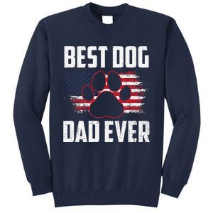 American Flag Dog Dad Owner Best Dog Dad Ever Fathers Day Tall Sweatshirt