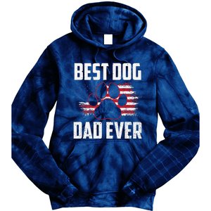 American Flag Dog Dad Owner Best Dog Dad Ever Fathers Day Tie Dye Hoodie