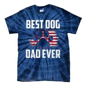 American Flag Dog Dad Owner Best Dog Dad Ever Fathers Day Tie-Dye T-Shirt