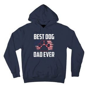 American Flag Dog Dad Owner Best Dog Dad Ever Fathers Day Tall Hoodie