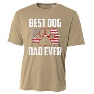 American Flag Dog Dad Owner Best Dog Dad Ever Fathers Day Cooling Performance Crew T-Shirt