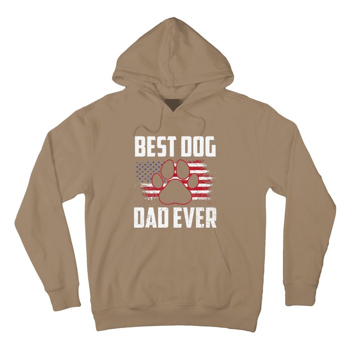 American Flag Dog Dad Owner Best Dog Dad Ever Fathers Day Hoodie