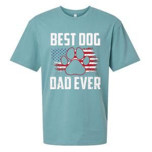 American Flag Dog Dad Owner Best Dog Dad Ever Fathers Day Sueded Cloud Jersey T-Shirt