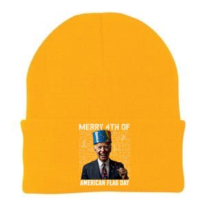 American Flag Day 4th Of July Funny Joe Biden Memorial Meaningful Gift Knit Cap Winter Beanie