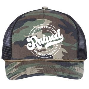 Another Fine Day Ruined By Responsibility Funny Retro Rope Trucker Hat Cap