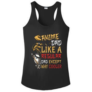 Anime FatherS Day Anime Dad Except Way Cooler Ladies PosiCharge Competitor Racerback Tank