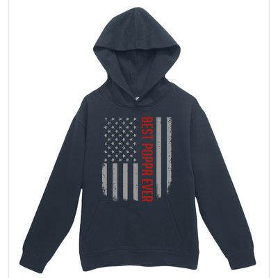 American Flag Dad Gift For Fathers day Best Poppa Ever Urban Pullover Hoodie