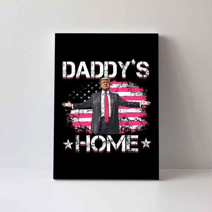 American Flag DaddyS Home Trump 2024 Patriotic Canvas