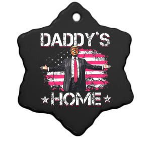 American Flag DaddyS Home Trump 2024 Patriotic Ceramic Star Ornament