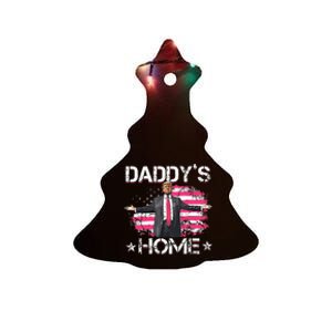 American Flag DaddyS Home Trump 2024 Patriotic Ceramic Tree Ornament