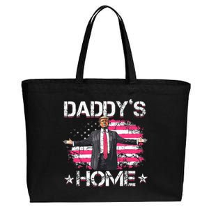 American Flag DaddyS Home Trump 2024 Patriotic Cotton Canvas Jumbo Tote