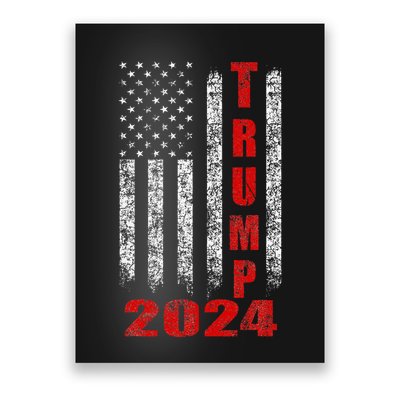 American Flag Design Trump 2024 Poster