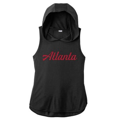 Atlanta Football Distressed Ladies PosiCharge Tri-Blend Wicking Draft Hoodie Tank