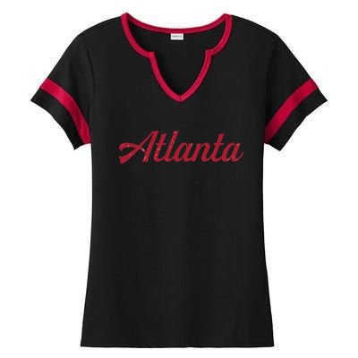 Atlanta Football Distressed Ladies Halftime Notch Neck Tee