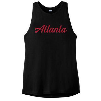 Atlanta Football Distressed Ladies PosiCharge Tri-Blend Wicking Tank