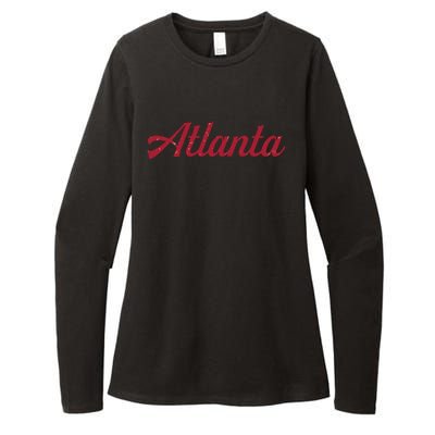 Atlanta Football Distressed Womens CVC Long Sleeve Shirt