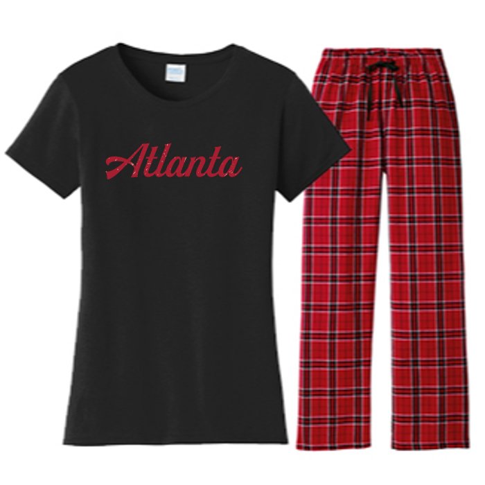 Atlanta Football Distressed Women's Flannel Pajama Set