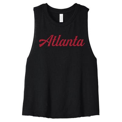 Atlanta Football Distressed Women's Racerback Cropped Tank