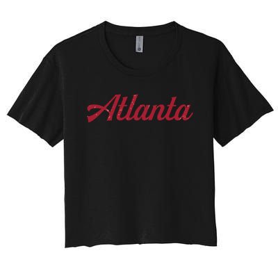 Atlanta Football Distressed Women's Crop Top Tee