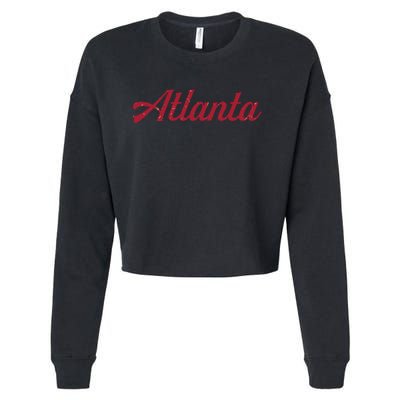 Atlanta Football Distressed Cropped Pullover Crew