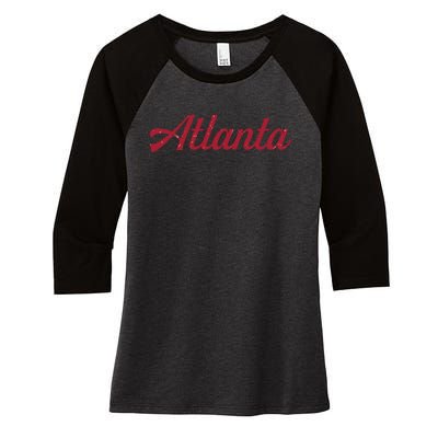 Atlanta Football Distressed Women's Tri-Blend 3/4-Sleeve Raglan Shirt