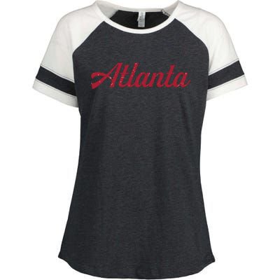 Atlanta Football Distressed Enza Ladies Jersey Colorblock Tee