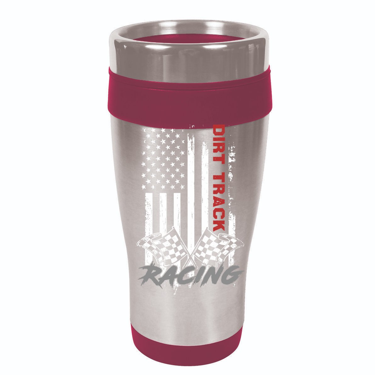 American Flag Dirt Track Racing Car Bike Driver Racer Gifts Ladies PosiCharge Tri-Blend Wicking Tank