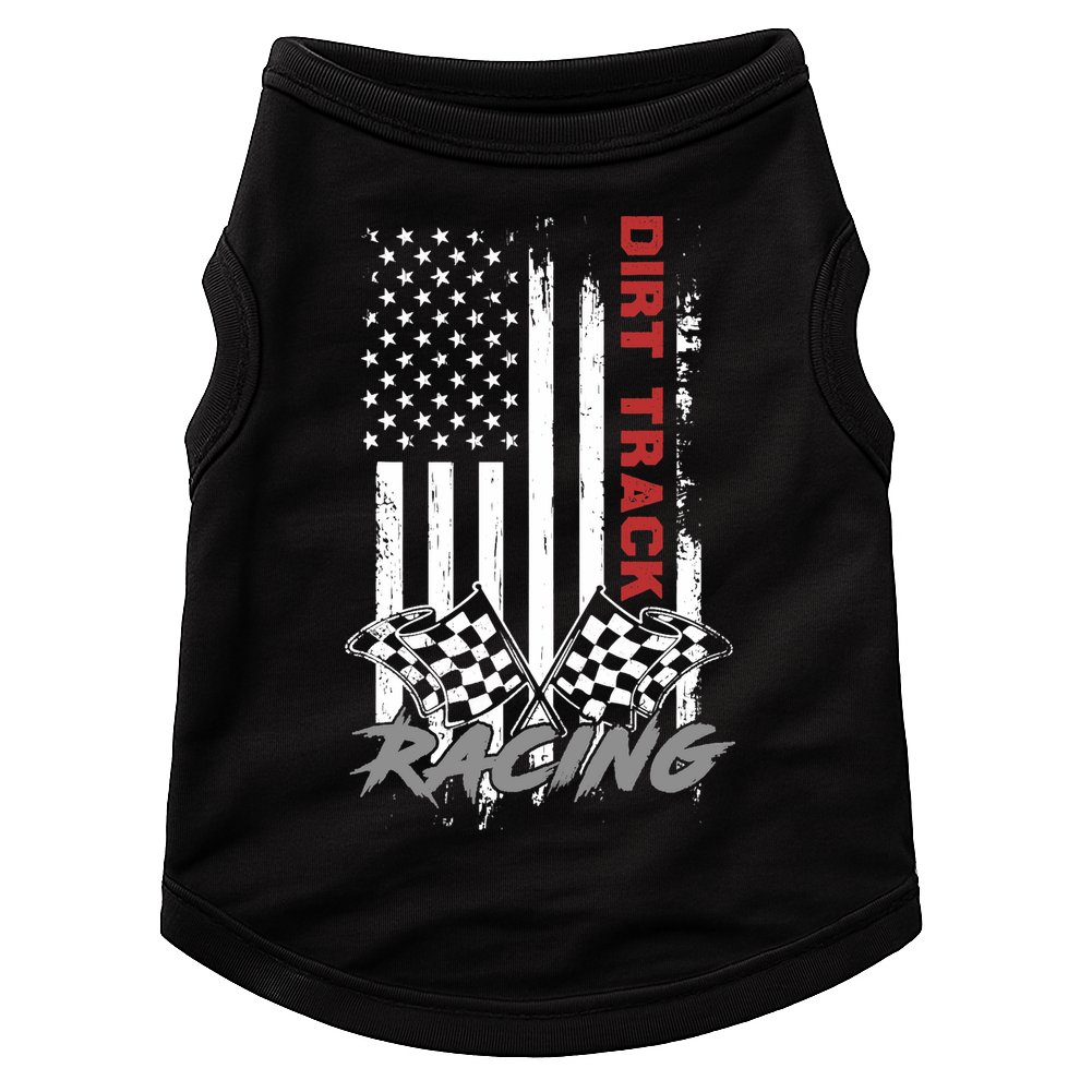 American Flag Dirt Track Racing Car Bike Driver Racer Gifts Doggie Tank