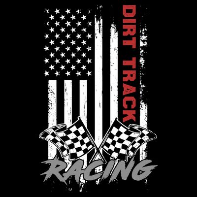 American Flag Dirt Track Racing Car Bike Driver Racer Gifts T-Shirt