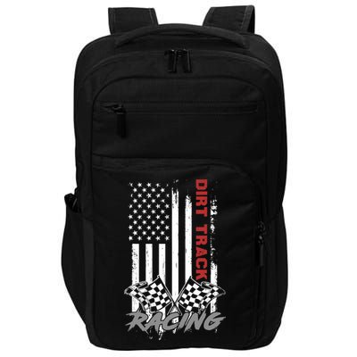 American Flag Dirt Track Racing Car Bike Driver Racer Gifts Impact Tech Backpack